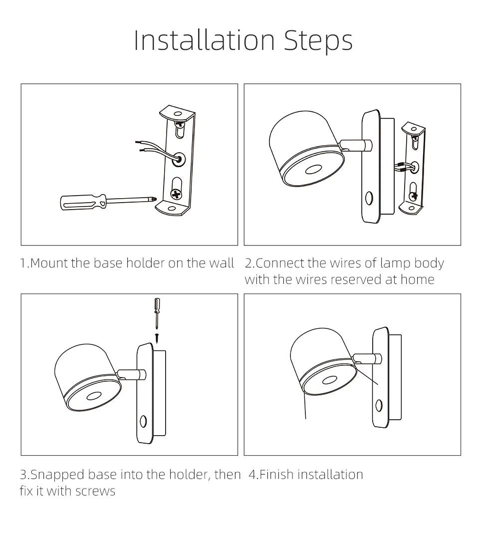 Aisilan LED Dimmable Wall Lamp with touch Switch Adjust Brightness and 3-CCT Rotation Wall reading Sconce for Bedside bedroom