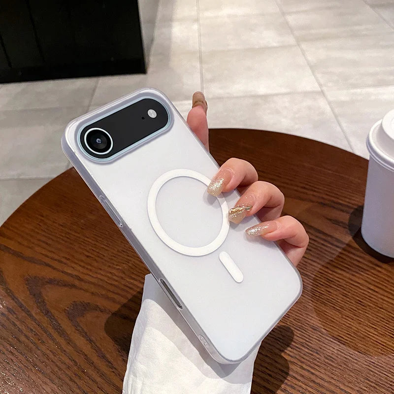 Slim Matte Clear PC Translucent Magnetic For Magsafe Cases For iPhone 17 Air 16 E 15 14 13 12 11 Pro XS Max X XR 7 8 Plus Cover