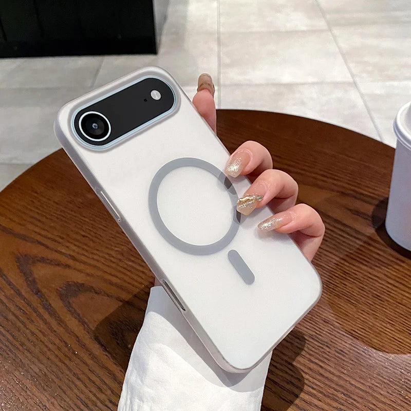 Slim Matte Clear PC Translucent Magnetic For Magsafe Cases For iPhone 17 Air 16 E 15 14 13 12 11 Pro XS Max X XR 7 8 Plus Cover