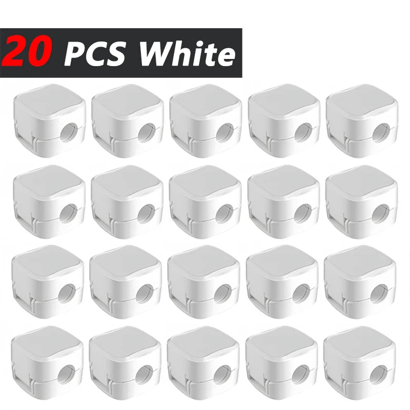 Magnetic Cable Clips Adjustable Cord Holder | Adhesive Under Desk Mgmt Organizer for Home Office Car Wall Desktop Nightstand