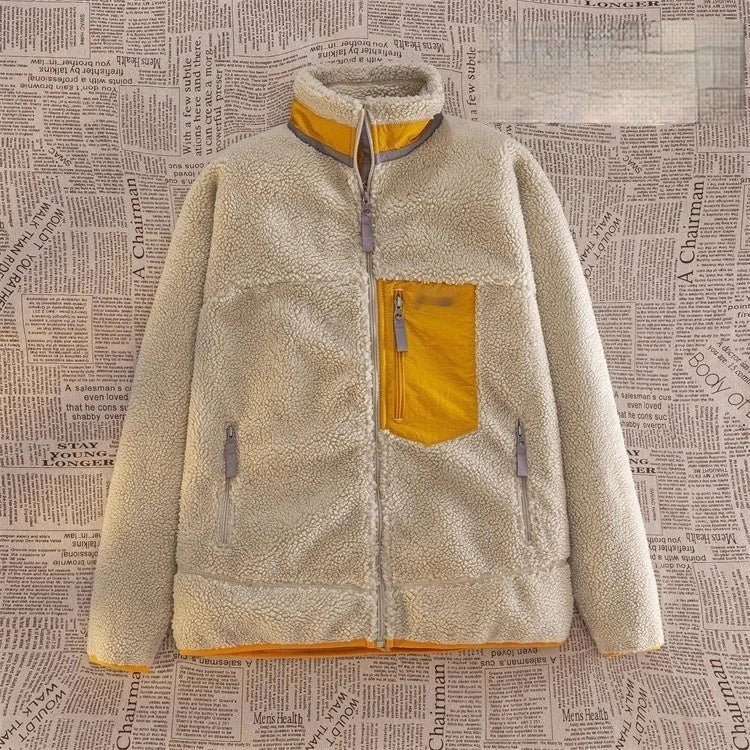 Motorcycle Outdoor Fleece Jacket For Men/Women Double Sided Fleece Thickened Plush Rider Cycling Suit Lamb Wool Windproof Jacket