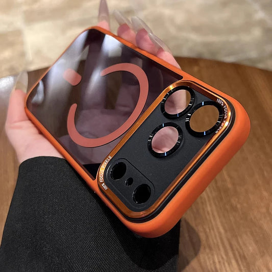 for Magsafe Magnetic Phone Case for iPhone 17 16 15 14 12 13 11 Pro Max Plus Air Transparent Bumper Hard Luxury Clear Cover