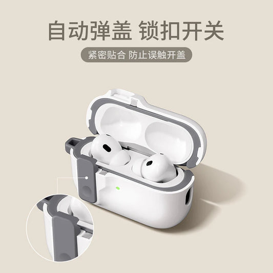 Protective Case For Airpods 4 Cover Luxury Earphone Cover Case For Apple Airpodspro 2 3 1/2 Air Pods Pro Shockproof With Hook
