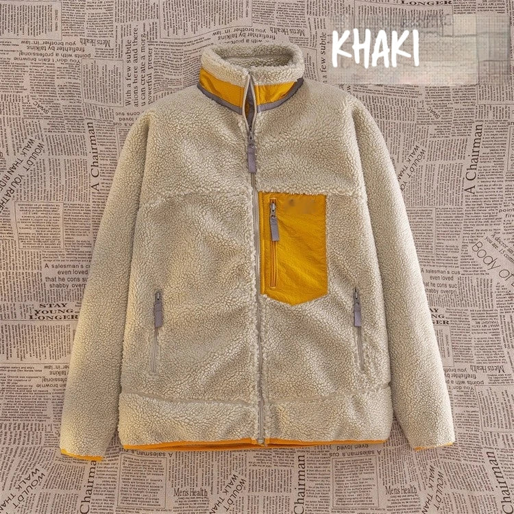 Motorcycle Outdoor Fleece Jacket For Men/Women Double Sided Fleece Thickened Plush Rider Cycling Suit Lamb Wool Windproof Jacket