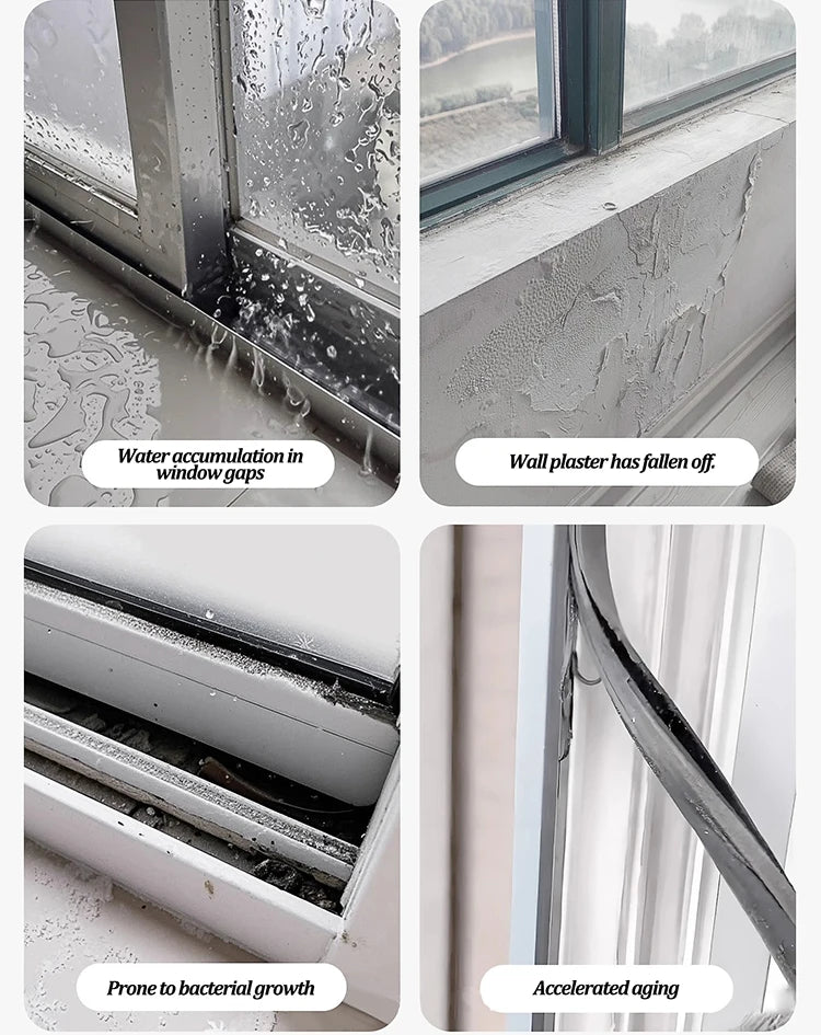 1m Home Window Water Blocking Bar Sliding Window Rain Weatherstrip Balcony Insulation Windproof Sealing Strip Flashing Board