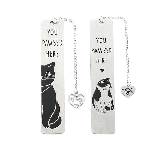 Cartoon cat metal bookmark, cute metal bookmarks with tassel, reading office supplies for cat-loving book lovers