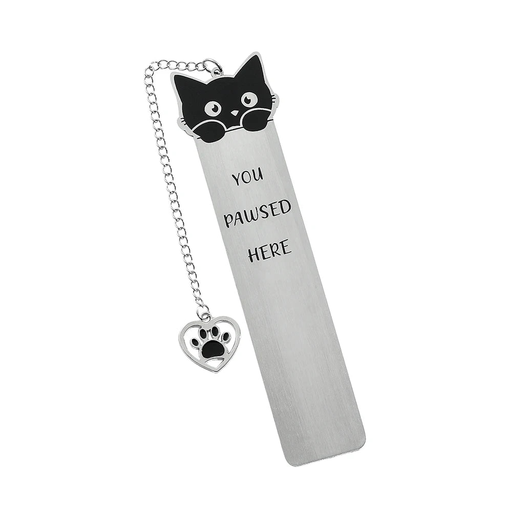 Cartoon cat metal bookmark, cute metal bookmarks with tassel, reading office supplies for cat-loving book lovers