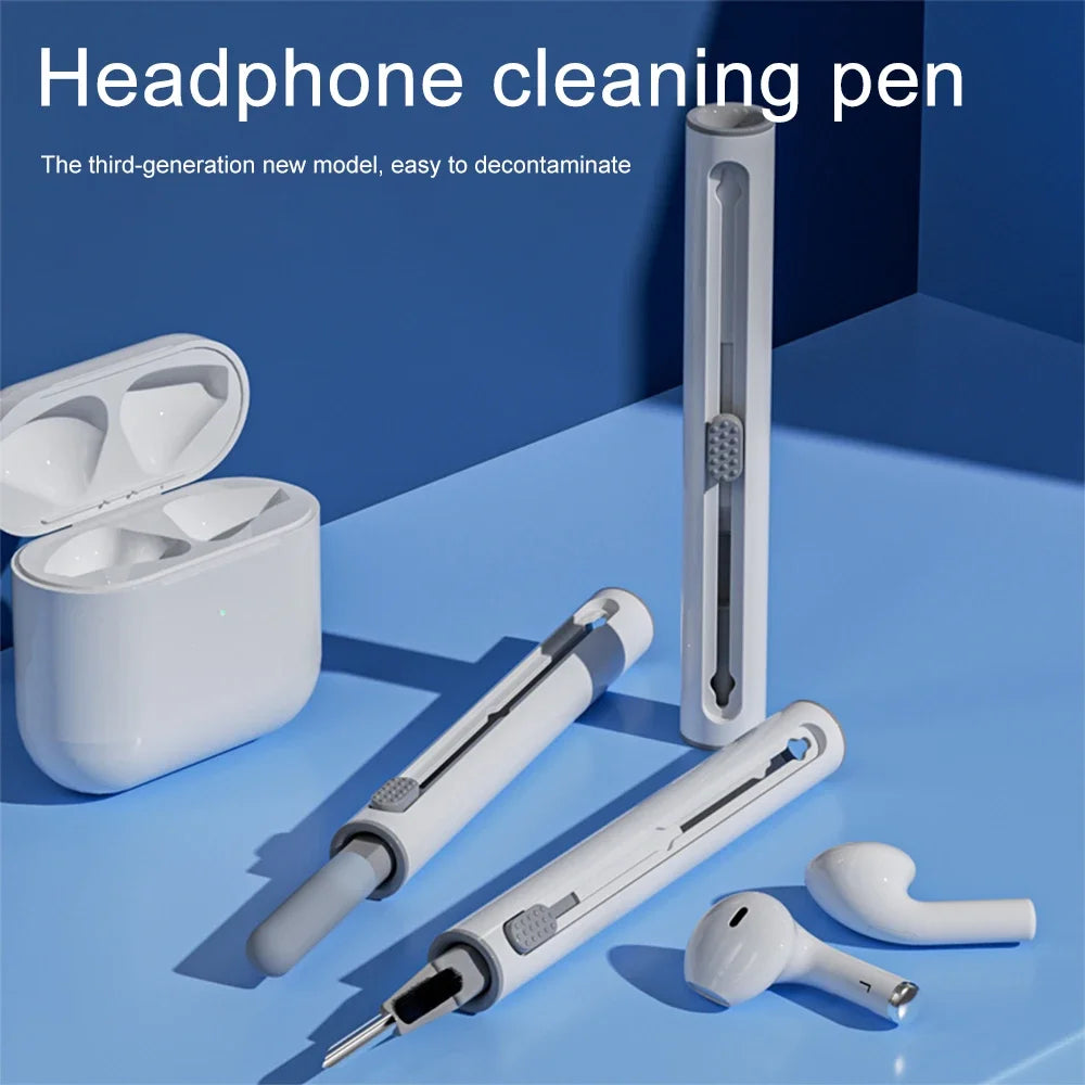 3 in 1 Sliding Cleaning Pen for Earphones Brush for Airpods 3 Pro Series Case Headsets Cleaners Earbuds Cleaning Tools