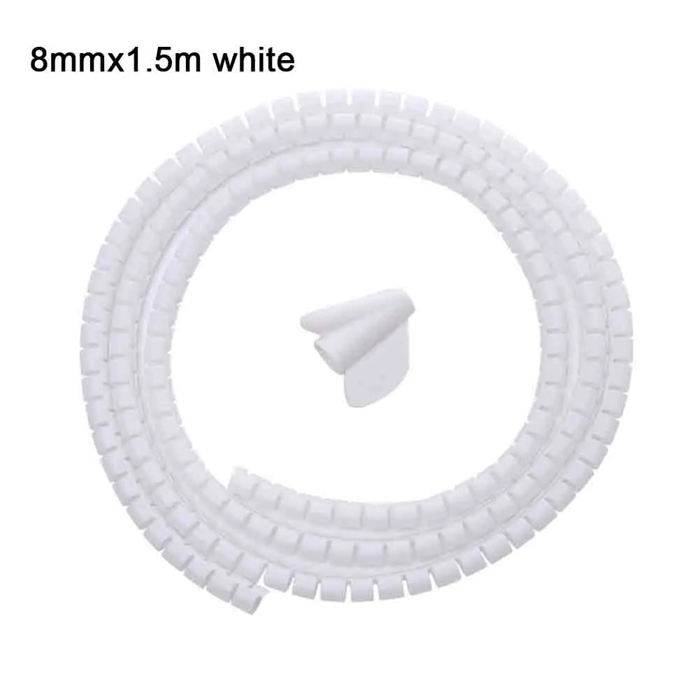 1.5/2m 10/16 mm Flexible Spiral Cable Organizer Storage Pipe Cord Protector Management Cable Winder Desk Tidy Cable Accessories