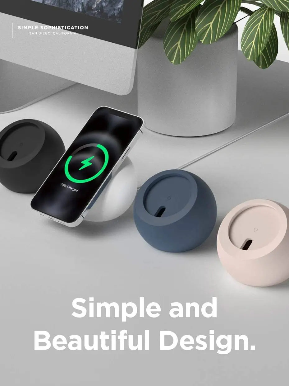 Magnetic Wireless Charging Desk Ball Shape Silicone Holder Stand For Magsafe APPLE iPhone 15 14 13 12 Pro Charger Dock Station