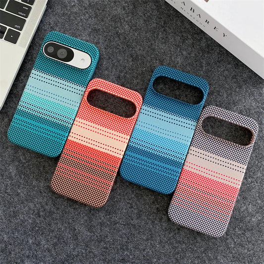 Luxury Carbon Fibre Stripe Sunset Series Wireless Charging Magnetic For Magsafe Cases For Google Pixel 9 8 7 Pro XL Cloth Cover