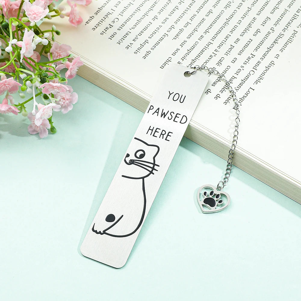 Cartoon cat metal bookmark, cute metal bookmarks with tassel, reading office supplies for cat-loving book lovers