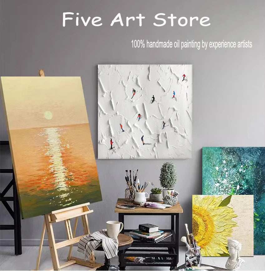 Five Art 100% Handmade Oil Painting Canvas Wall Art Oil Paintings Canvas Abstract Art Home Decoration Wall Pictures No Framed