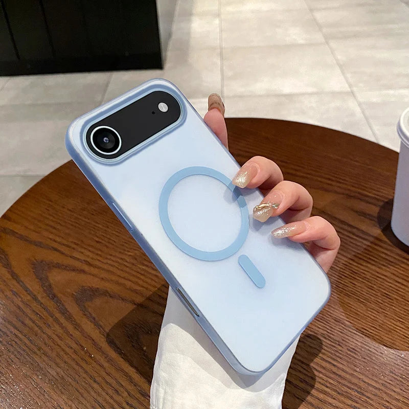 Slim Matte Clear PC Translucent Magnetic For Magsafe Cases For iPhone 17 Air 16 E 15 14 13 12 11 Pro XS Max X XR 7 8 Plus Cover