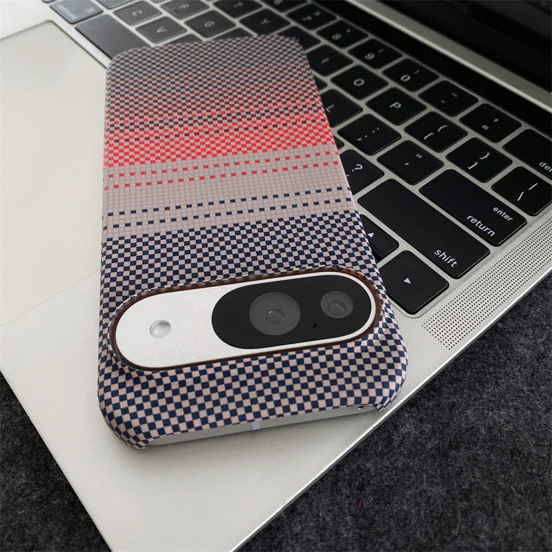 Luxury Carbon Fibre Stripe Sunset Series Wireless Charging Magnetic For Magsafe Cases For Google Pixel 9 8 7 Pro XL Cloth Cover