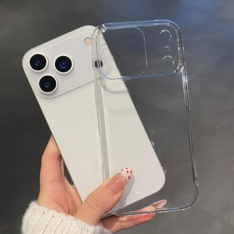 Luxury Hard Transparent Hard Plastic Case for iPhone 17 Air 16 15 14 Plus 13 12 11 Pro Max Clear Ultra Thin Slim Glossy Cover