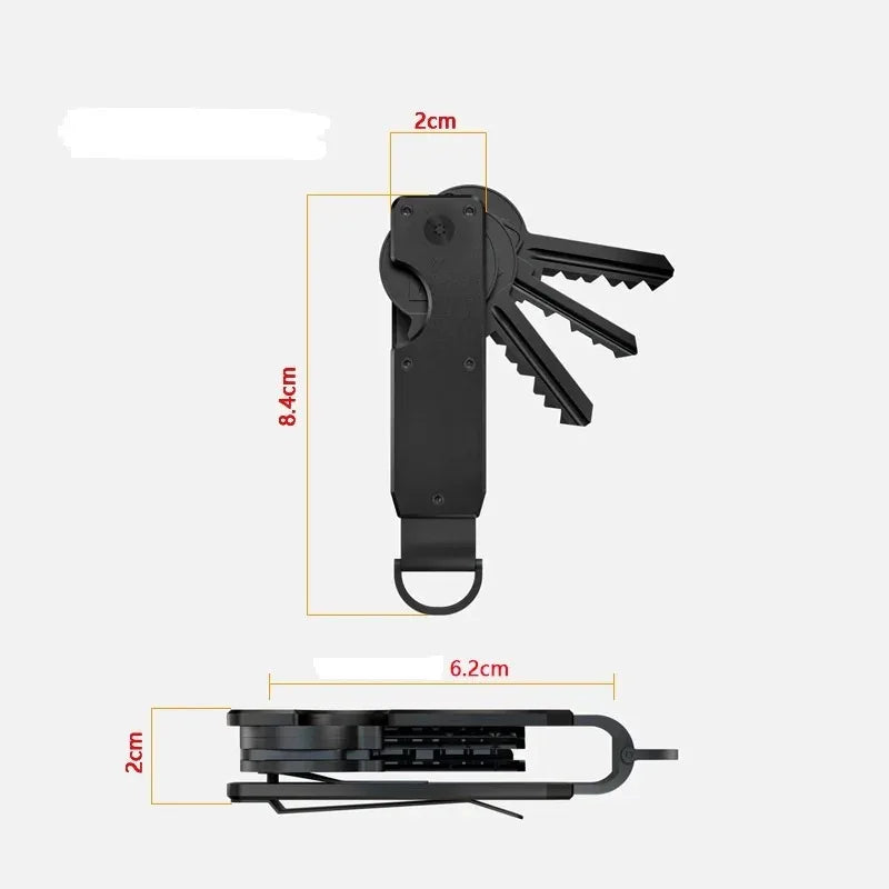 Key Organizer Compact Holder Metal Key Chain Minimalist key case holder for keychain Secures 1-5 Keys