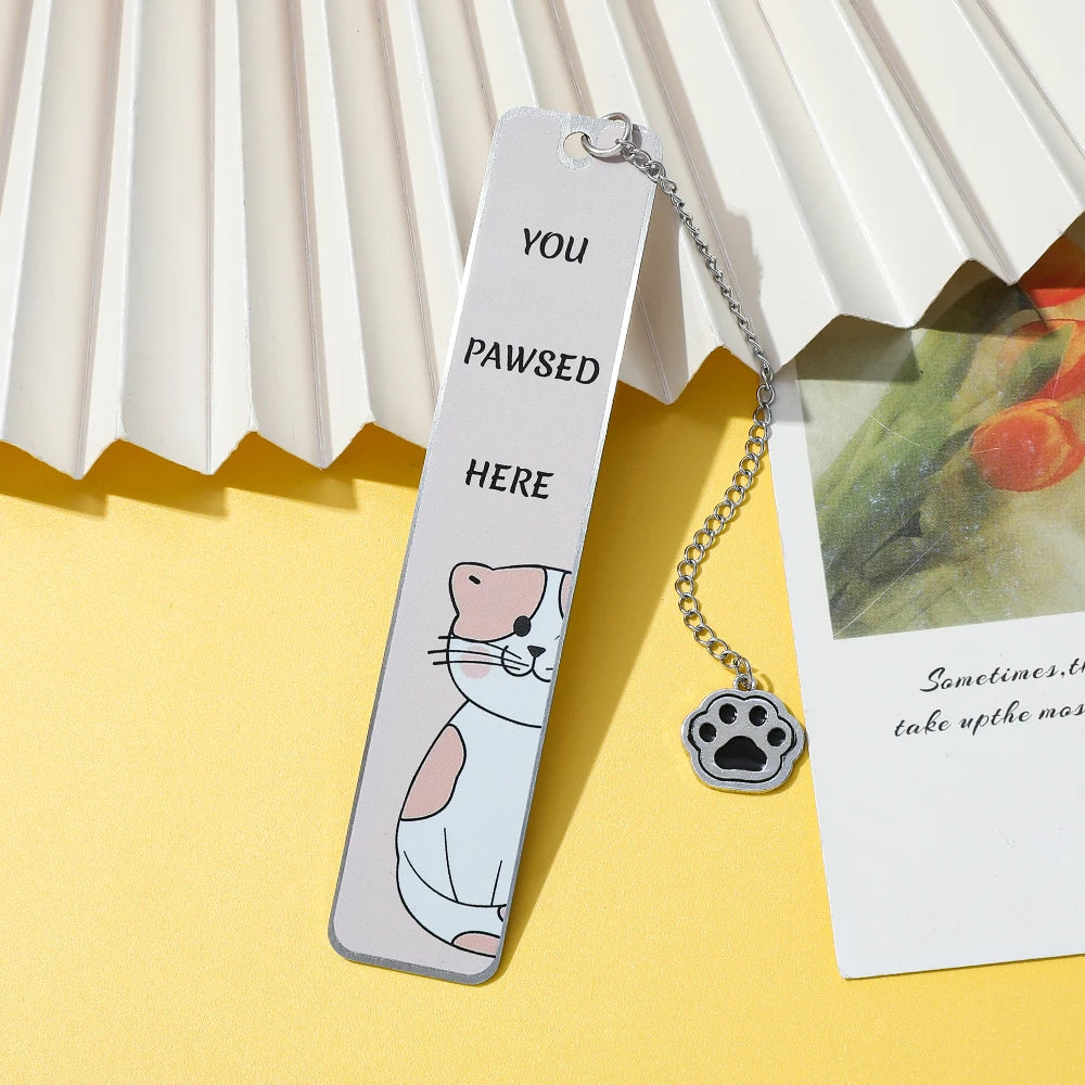 Cartoon cat metal bookmark, cute metal bookmarks with tassel, reading office supplies for cat-loving book lovers