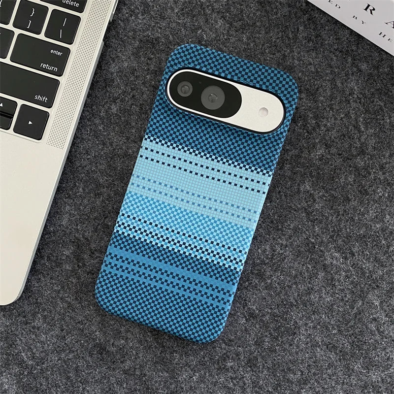 Luxury Carbon Fibre Stripe Sunset Series Wireless Charging Magnetic For Magsafe Cases For Google Pixel 9 8 7 Pro XL Cloth Cover