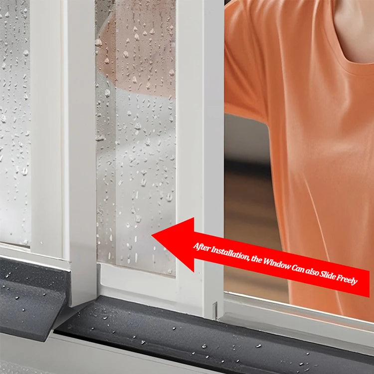 1m Home Window Water Blocking Bar Sliding Window Rain Weatherstrip Balcony Insulation Windproof Sealing Strip Flashing Board