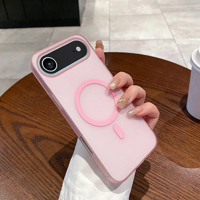 Slim Matte Clear PC Translucent Magnetic For Magsafe Cases For iPhone 17 Air 16 E 15 14 13 12 11 Pro XS Max X XR 7 8 Plus Cover