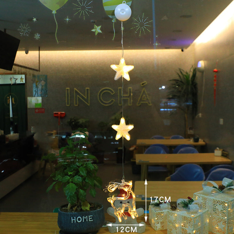 LED Christmas Window Star Lights – Suction Cup Hanging Decorations