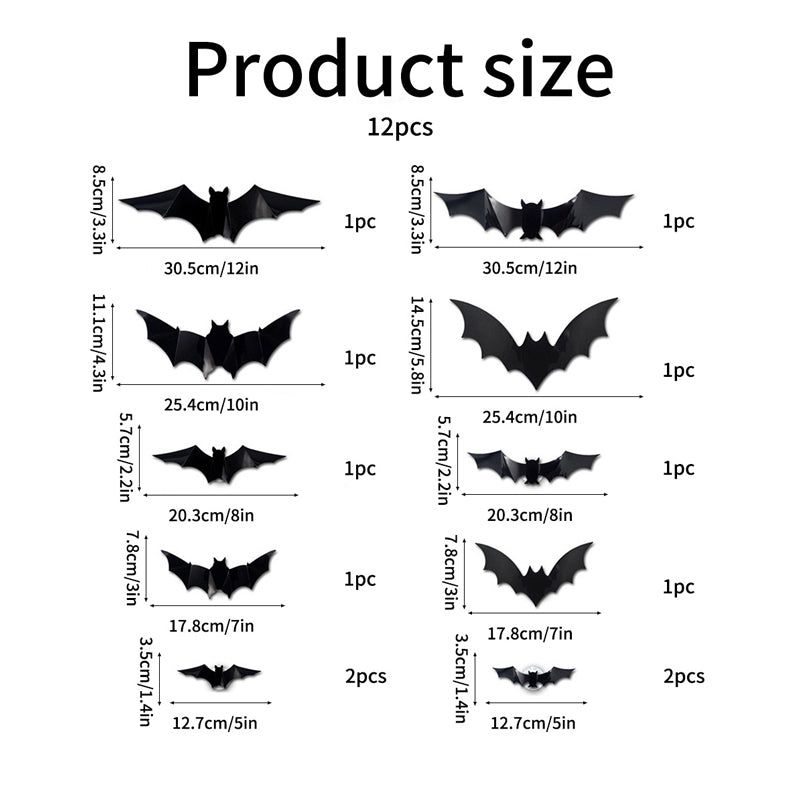 3D LED Bat Wall Decorations – Halloween Party Lights