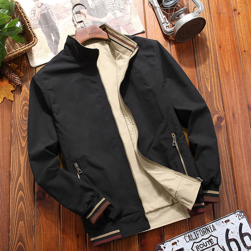 Men's Reversible Stand-Collar Casual Jacket