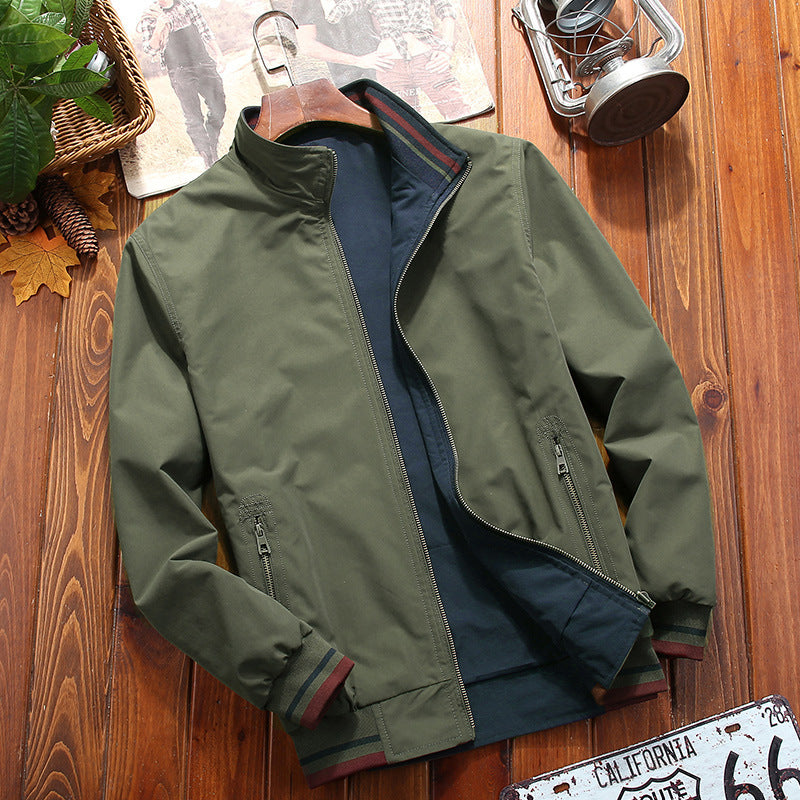 Men's Reversible Stand-Collar Casual Jacket