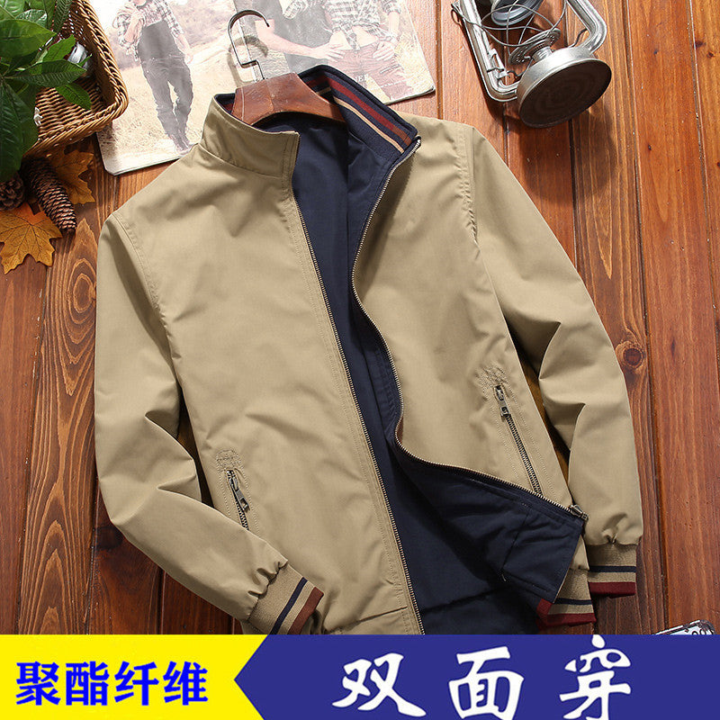 Men's Reversible Stand-Collar Casual Jacket