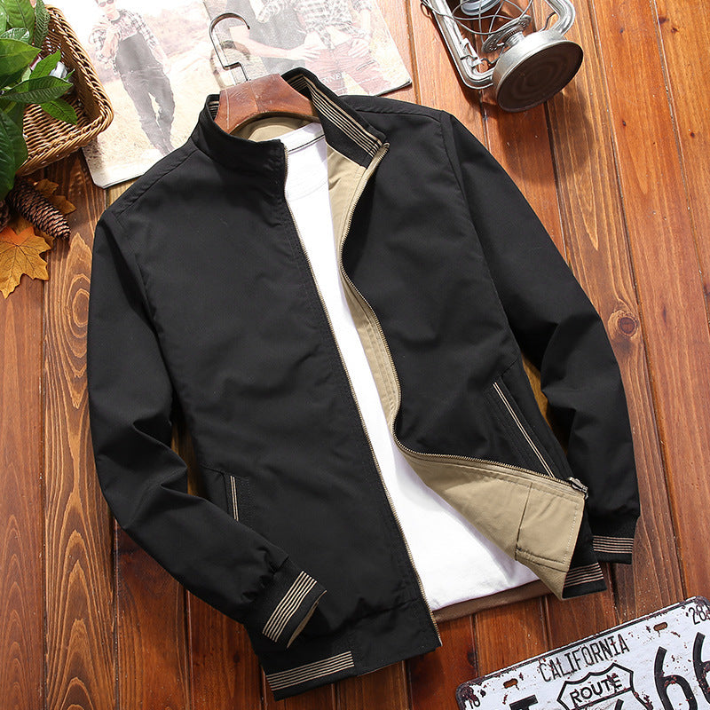 Men's Reversible Stand-Collar Casual Jacket