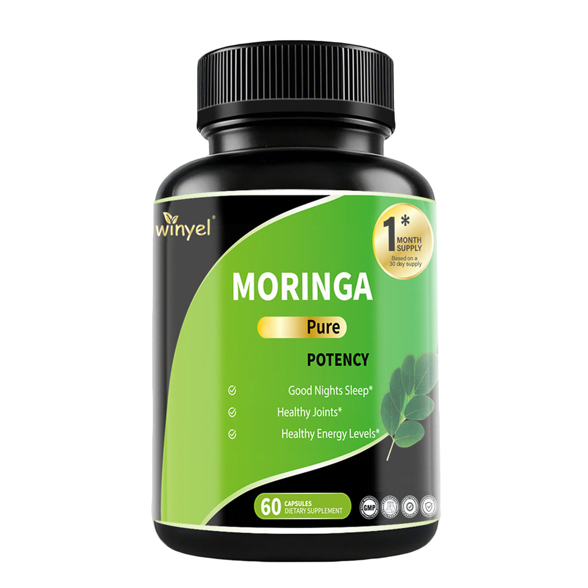 Pure Moringa Capsules – High Potency 60 Caps with Vitamins & Amino Acids