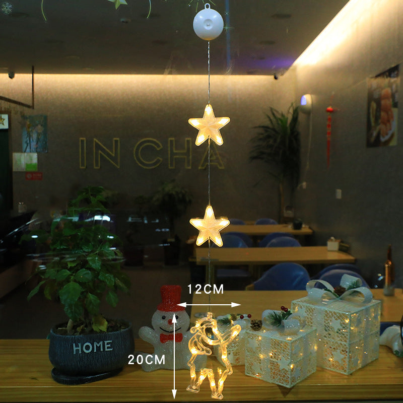 LED Christmas Window Star Lights – Suction Cup Hanging Decorations