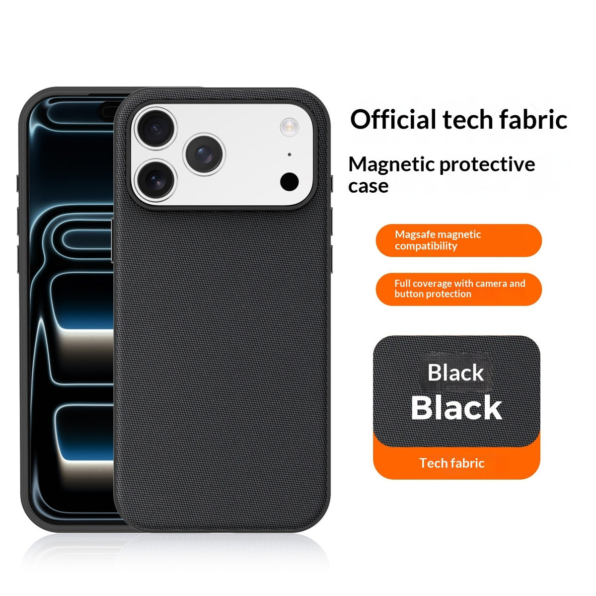 Slim Magnetic Fabric Phone Case – Shockproof Minimalist Cover for iPhone