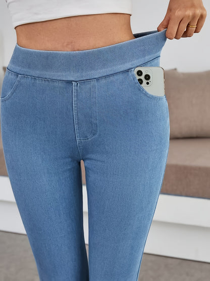 Women’s High Waist Stretch Denim Leggings – Ultra Soft & Real Denim Finish