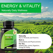 Pure Moringa Capsules – High Potency 60 Caps with Vitamins & Amino Acids