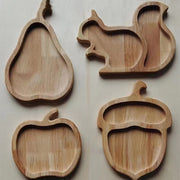 Wooden Snack Tray Set – Fruit & Animal Shaped Serving Trays