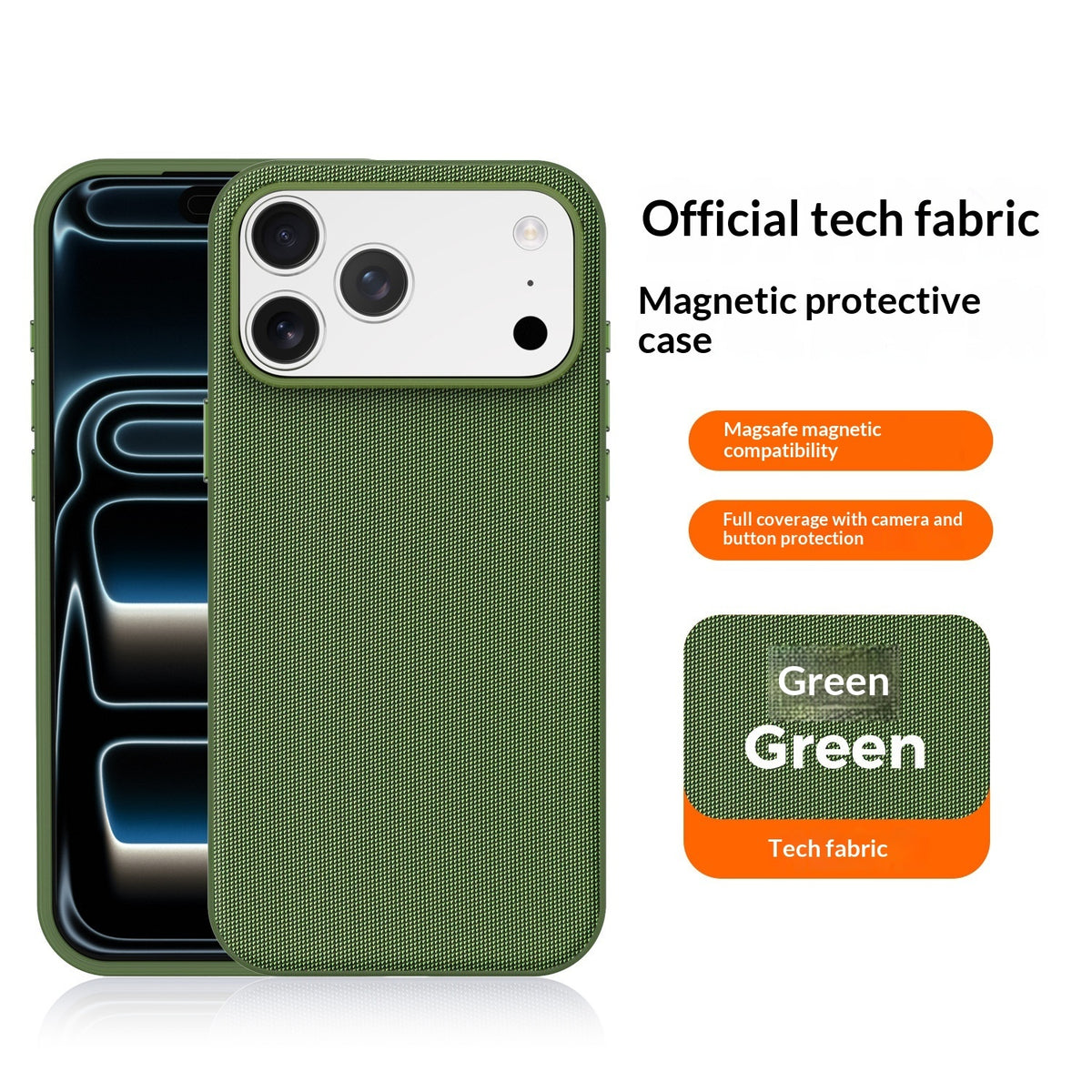 Slim Magnetic Fabric Phone Case – Shockproof Minimalist Cover for iPhone