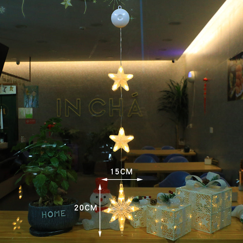 LED Christmas Window Star Lights – Suction Cup Hanging Decorations