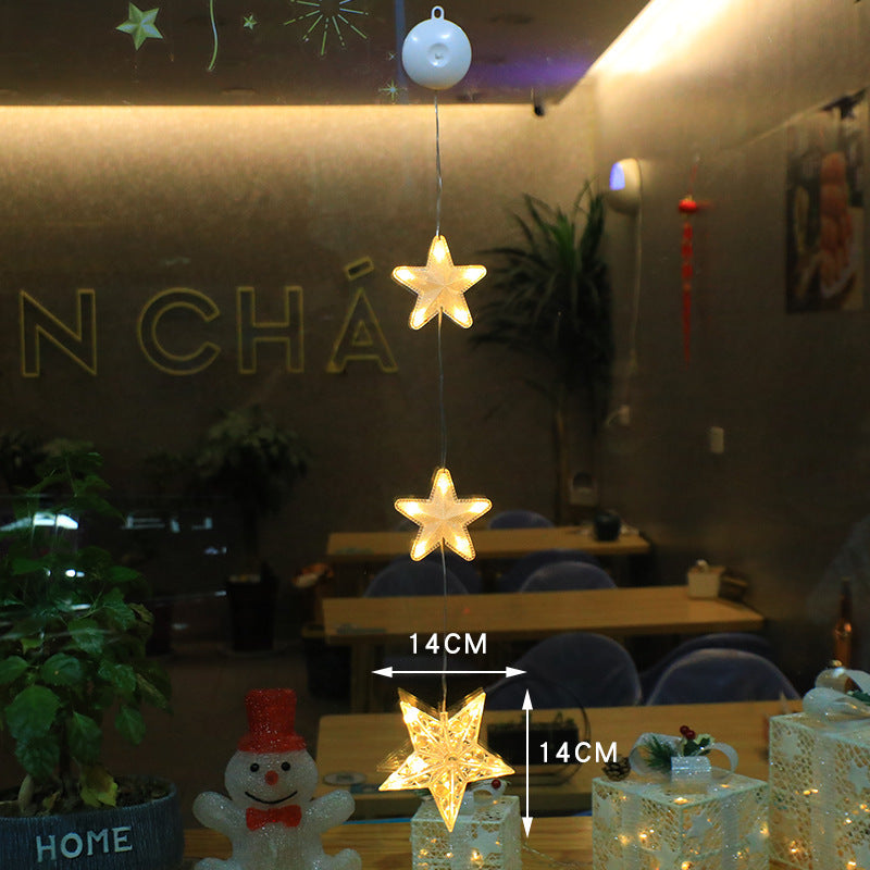 LED Christmas Window Star Lights – Suction Cup Hanging Decorations