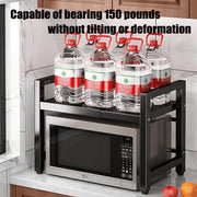 Extendable 2-Tier Microwave Rack – Adjustable Kitchen Countertop Organizer