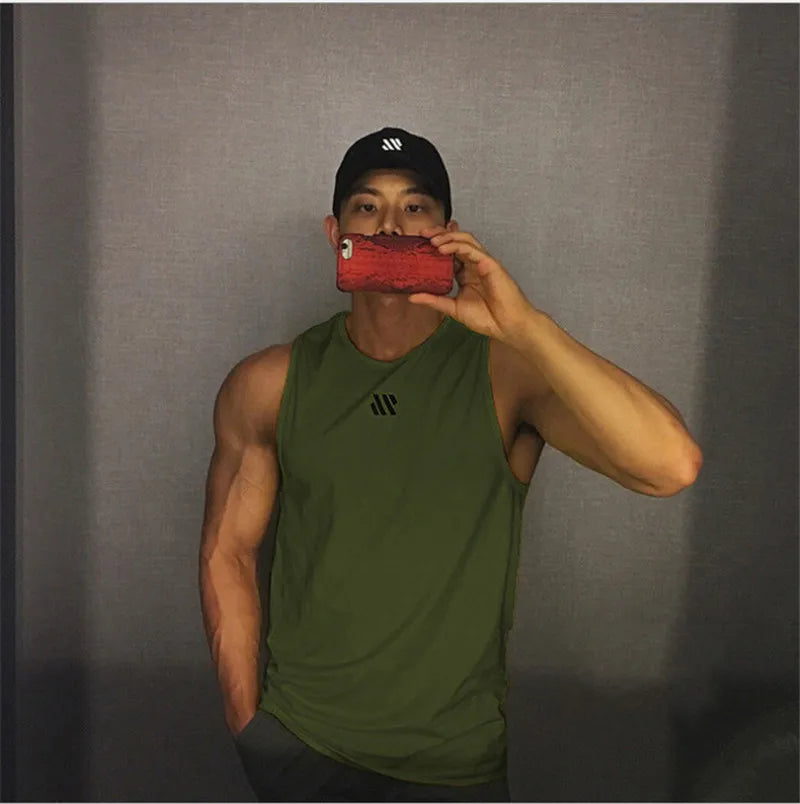 Men's Sleeveless Bodybuilding Tank Top – Quick-Dry Gym Workout Singlet