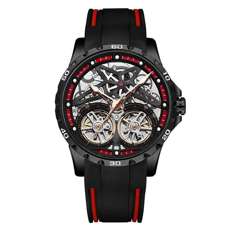 AILANG Men's Sports Automatic Tourbillon Skeleton Watch – Silicone Strap
