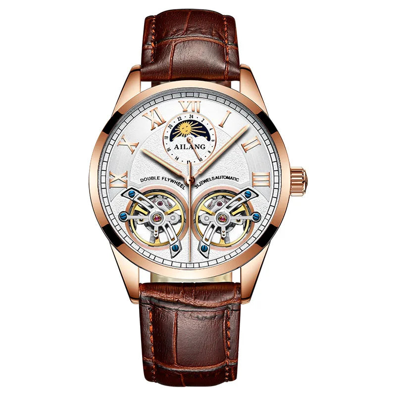 AILANG Men's Automatic Tourbillon Skeleton Watch – Leather Strap
