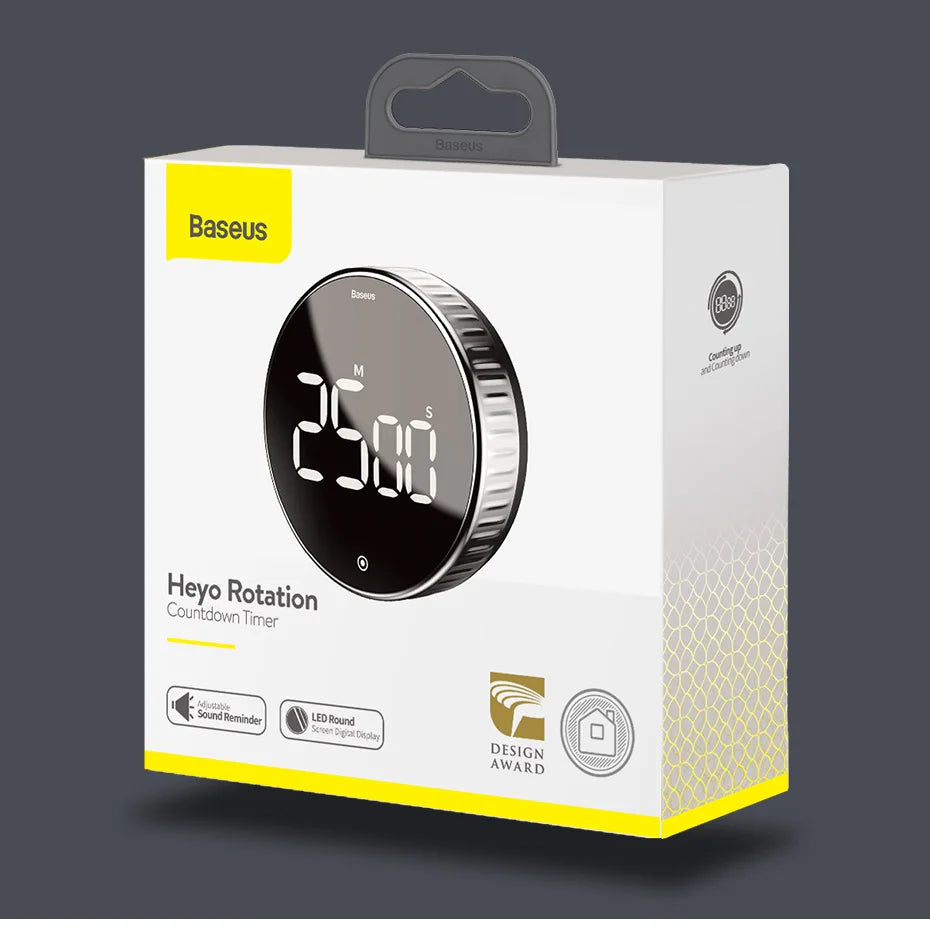 Baseus Magnetic Kitchen Timer Digital Timer Manual Countdown Alarm Clock Mechanical Cooking Timer Cooking Shower Study Stopwatch
