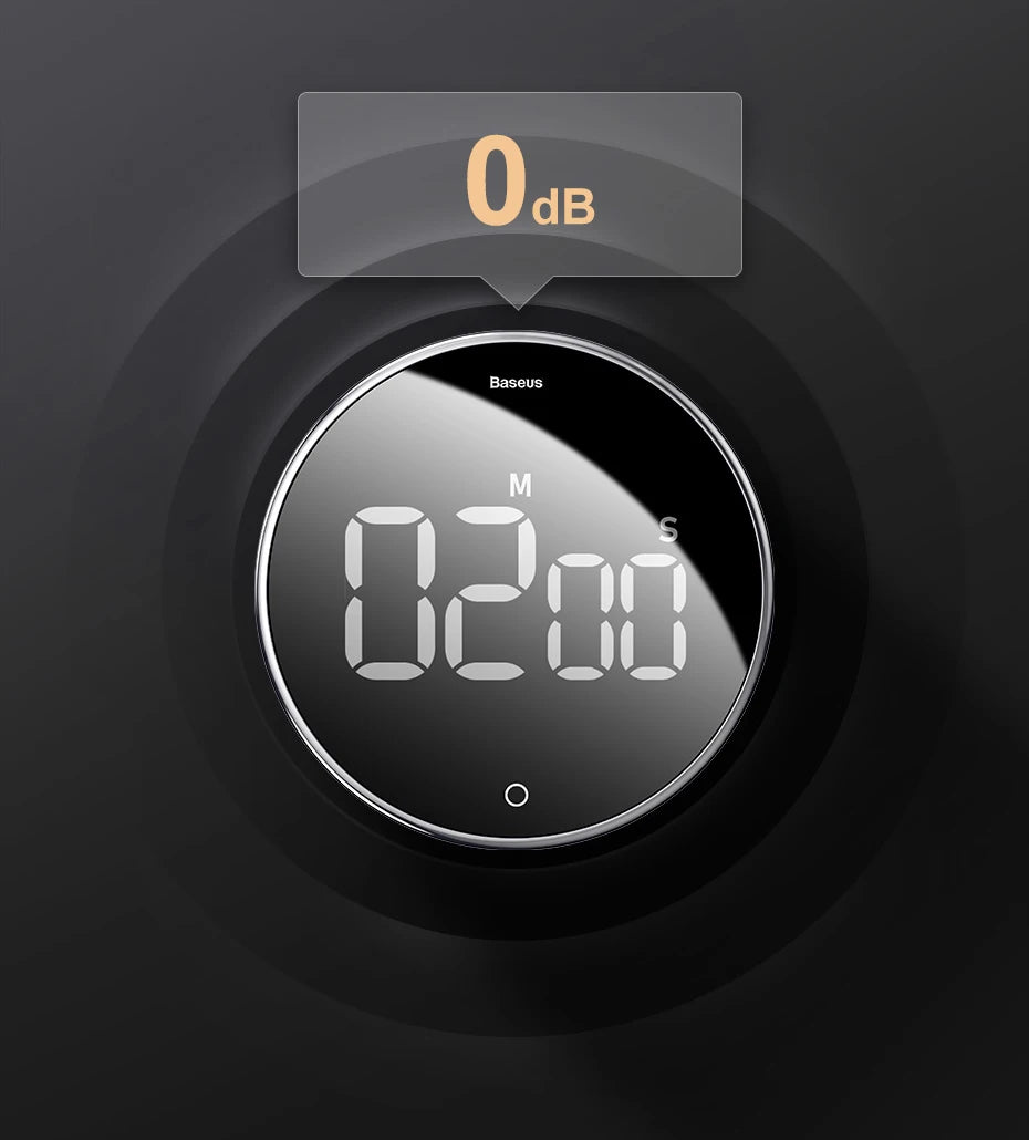 Baseus Magnetic Kitchen Timer Digital Timer Manual Countdown Alarm Clock Mechanical Cooking Timer Cooking Shower Study Stopwatch