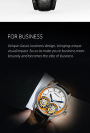 Merkur Men's Genuine Double Tourbillon Watch – Manual, Luxury Formal