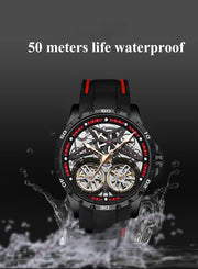 AILANG Men's Sports Automatic Tourbillon Skeleton Watch – Silicone Strap
