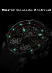 AILANG Men's Automatic Mechanical Watch – Hollow Luminous Dial, Calendar