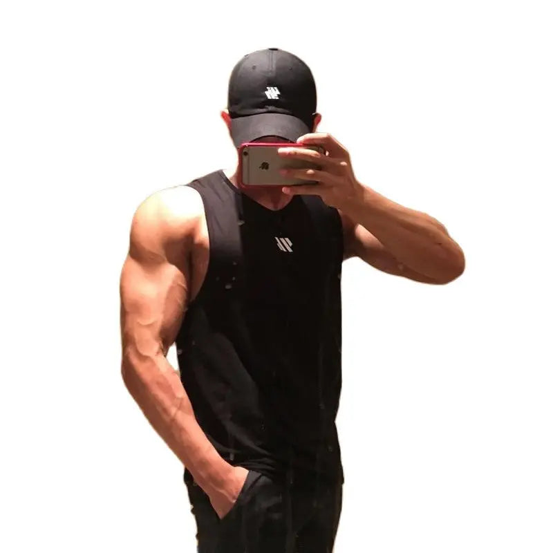 Men's Sleeveless Bodybuilding Tank Top – Quick-Dry Gym Workout Singlet